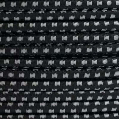 ColorFlex Bungee Seil in Schwarz und Weiß, ideal für die Befestigung von Tauchcomputern bei Tauchaktivitäten.
