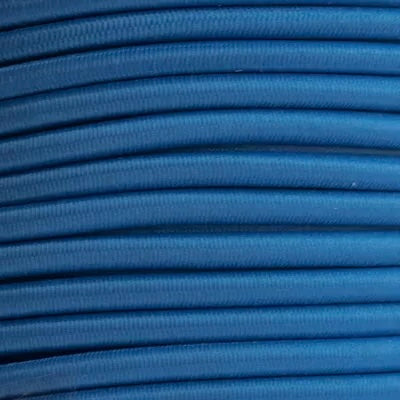 ColorFlex Bungee in vibrant blue color, shown coiled for stylish and practical use in diving gear.
