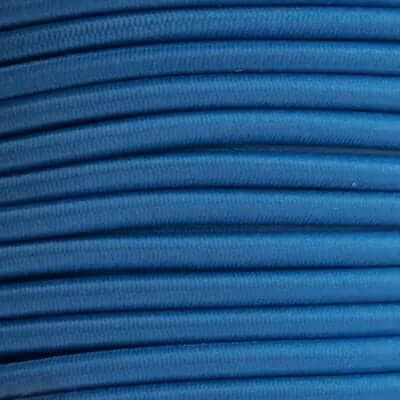 ColorFlex Bungee in vibrant blue color, shown coiled for stylish and practical use in diving gear.