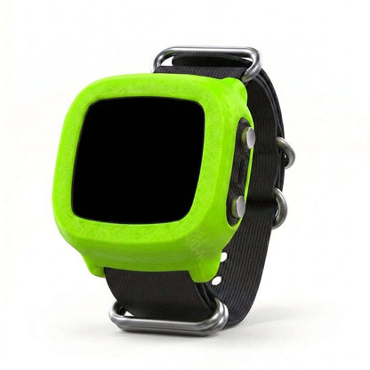 Hülle für Aqualung i330r Band in leuchtendem Grün mit schwarzem Armband, idealer Schutz für Tauchcomputer.