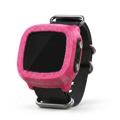 Hülle für Aqualung i330r Band in leuchtendem Pink mit schwarzem Armband für Tauchcomputer.