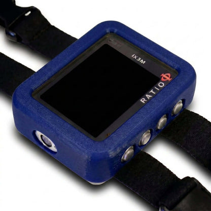 Hülle für Ratio iX3M (runde Tasten) – blauer TPU-Schutz für Tauchcomputer.