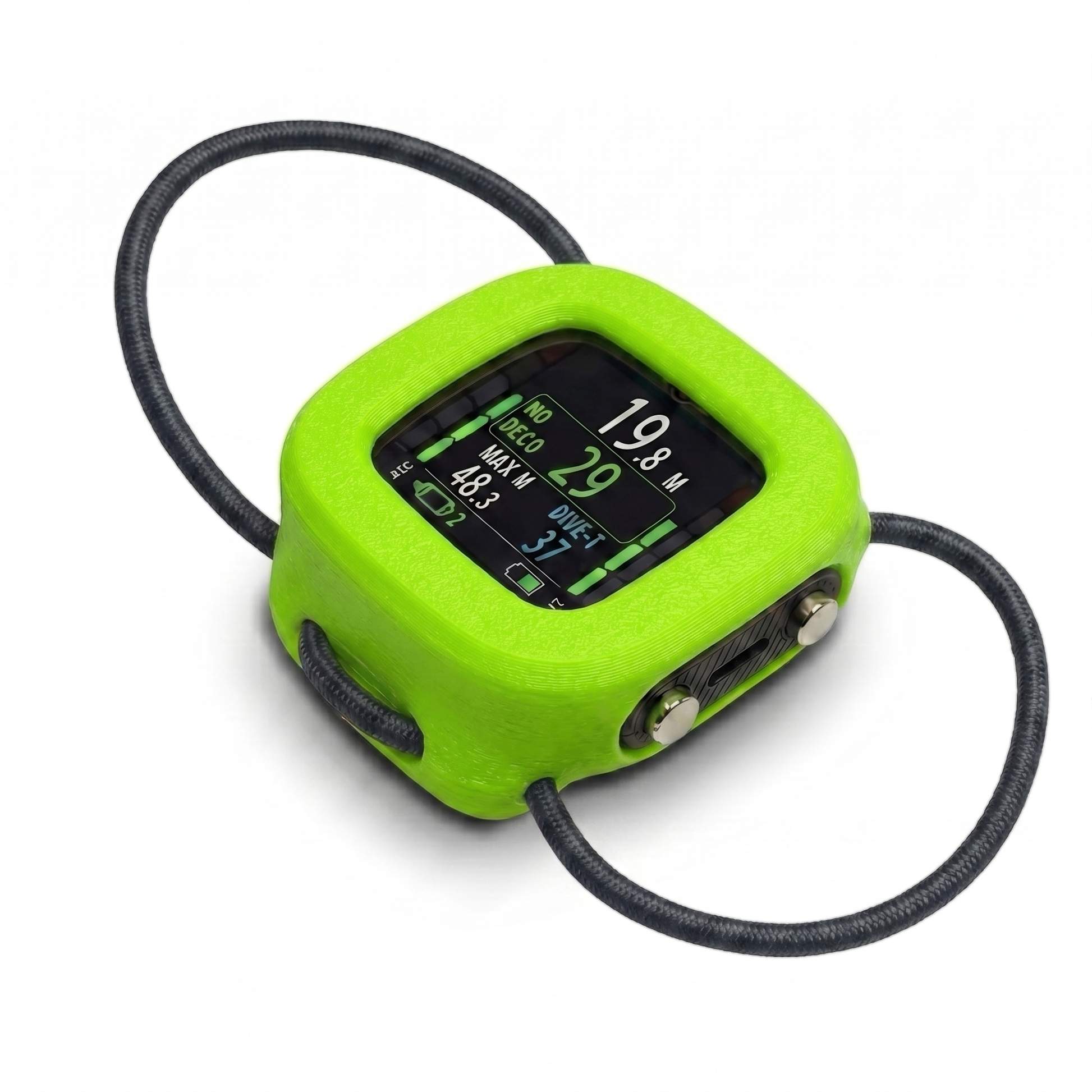 Hülle für Aqualung i330r Bungee in grüner TPU-Optik für optimalen Schutz des Tauchcomputers.