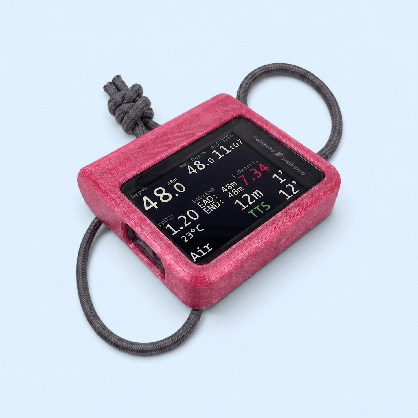 Hülle für OSTC plus (ab 2022) in pink mit Wickelung für technischen Tauchcomputer.