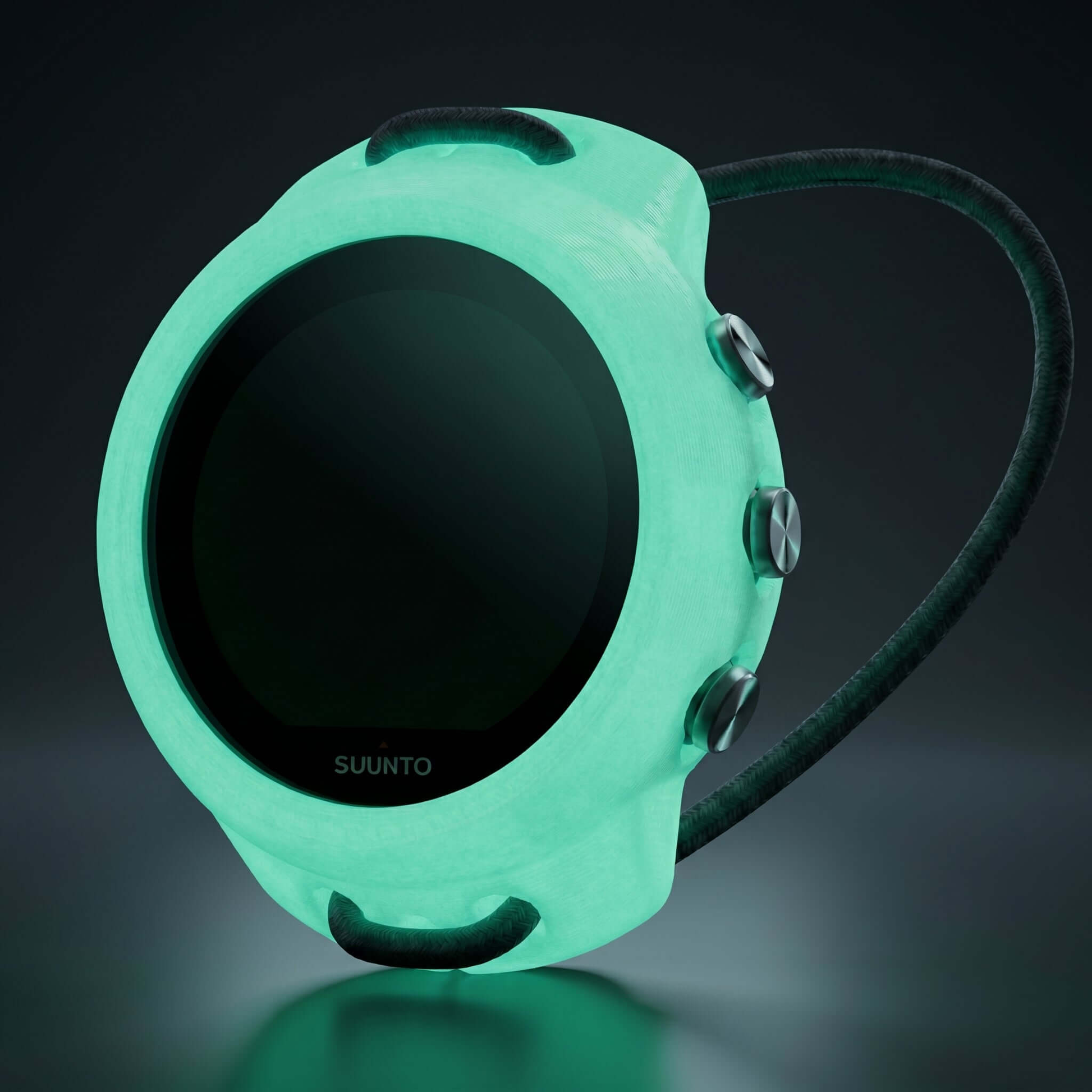 Hülle für Suunto D5 -  Bungee Version 2 in leuchtendem Grün, ideal für Taucher und Outdoor-Abenteuer.