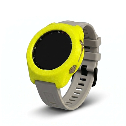 Hülle für Garmin Descent MK3i 43mm in leuchtendem Gelb mit grauem Armband