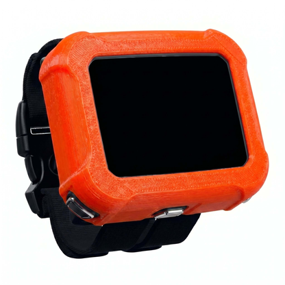 Hülle für Apeks DSX in leuchtendem Orange, schützt das Gerät vor Stößen und Kratzern, ideal für Tauchen.