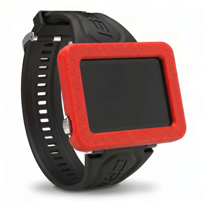 Hülle für Cressi Rafaello – rote Schutzhülle für Tauchcomputer mit schwarzem Armband