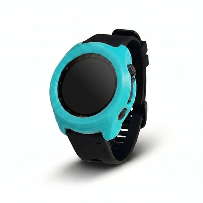 Hülle für Garmin Descent MK3i 51mm in türkis mit schwarzem Armband, schützt das Display und bietet Stoßdämpfung.